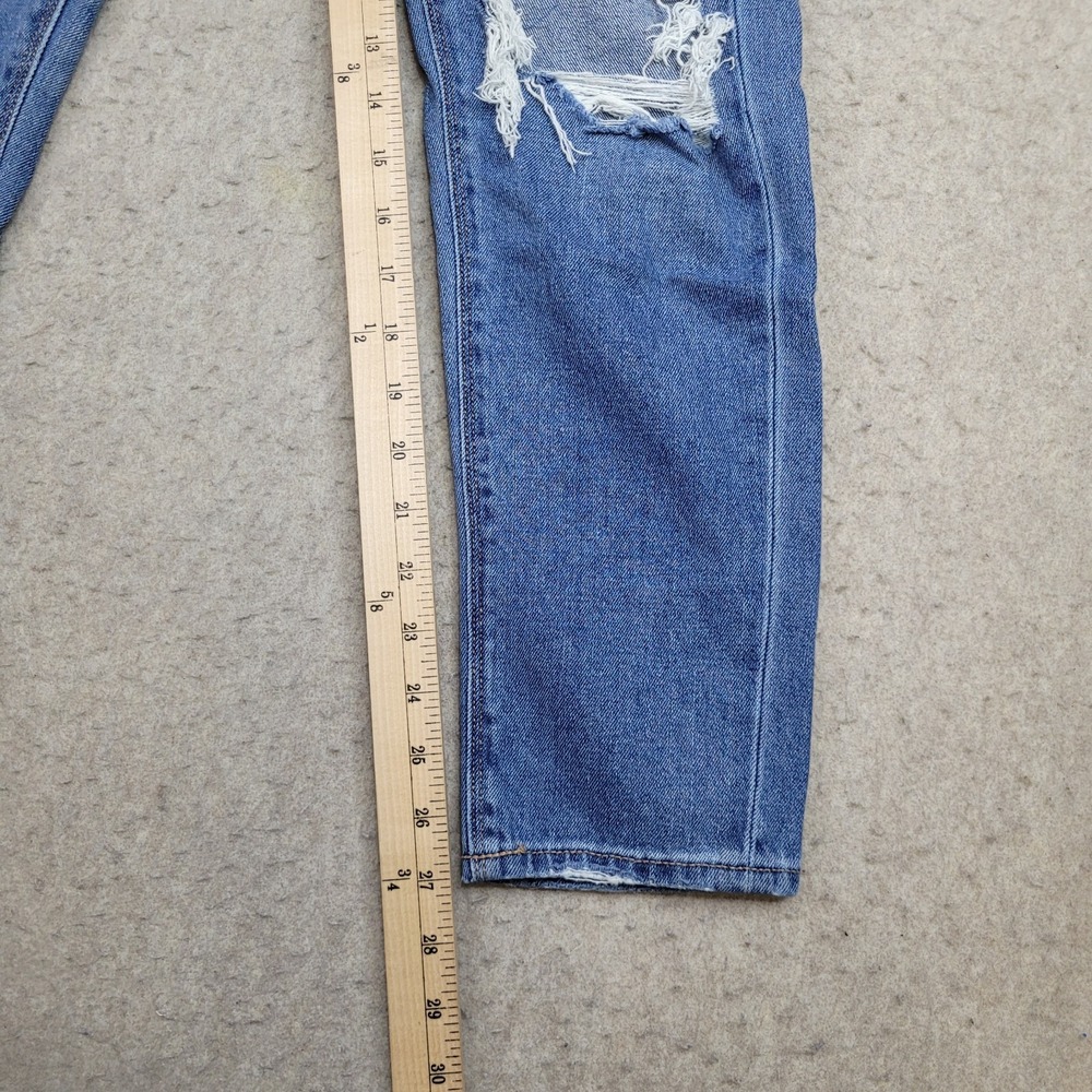 American Eagle Mom Jeans Womens 0 Reg Comfort Stretch Waistband Distressed - Picture 11 of 13